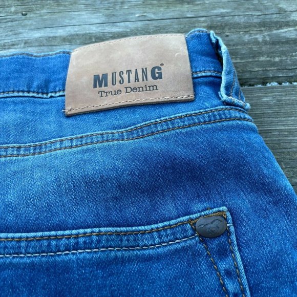 Mustang True Denim Men Jeans Blue Denim OREGON Tapered Slim Fit Jeans Size 38X30 - Picture 6 of 10